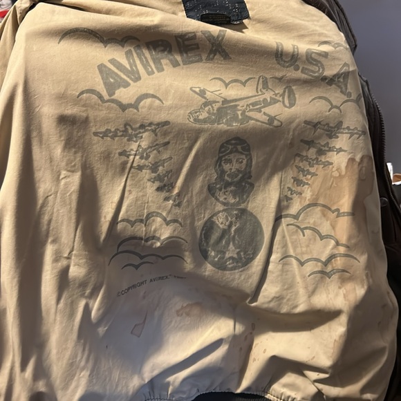 ´Bomber pilot Avirex brown 1987 leather jacket with bomber pilot lining size 44 - Picture 8 of 17